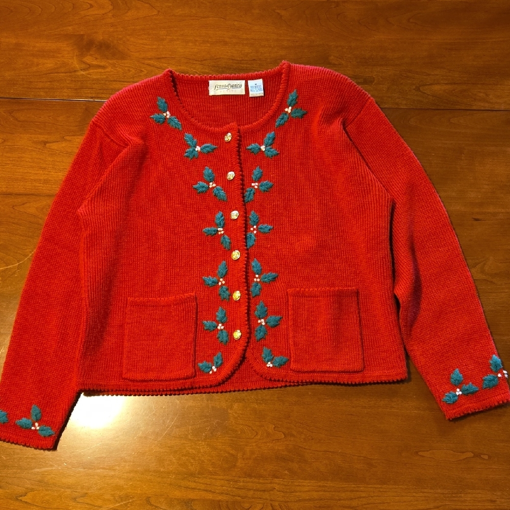 LAURA DANIELS vintage Christmas Cardi